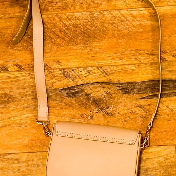 Giorgia Milani Leather Tan Flap Structured Crossbody Bag, UNUSED - Picture 9 of 10